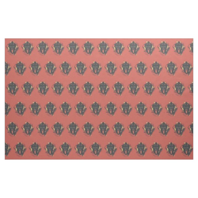 Tecido Interruptor Krampus Sorridente Vermelho (Jarda)