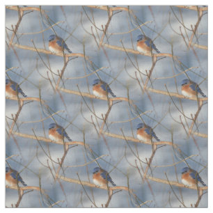 Tecido Inverno Bluebird Animal Nature Patterno