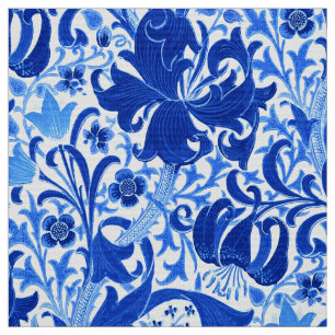 Tecido Íris de William Morris e lírio, azul cobalto