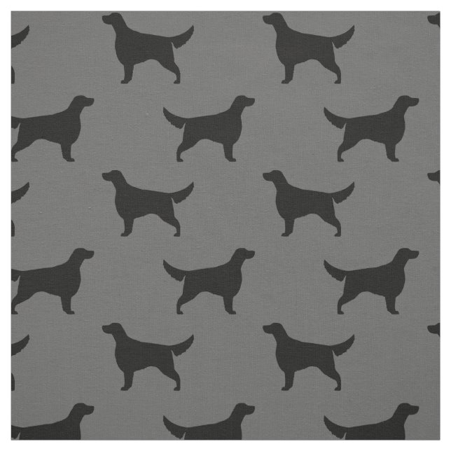 Tecido Irish Setter Silhouettes Padrão Black and Cinza (Modelo)