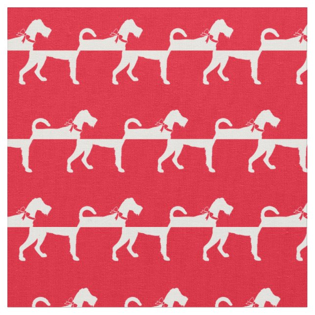 Tecido Irlandês Terrier Dog Silhoule Pet Red (Detalhe)