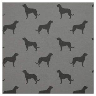 Tecido Irlandês Wolfhound Dog Raça Silhouettes Patterado