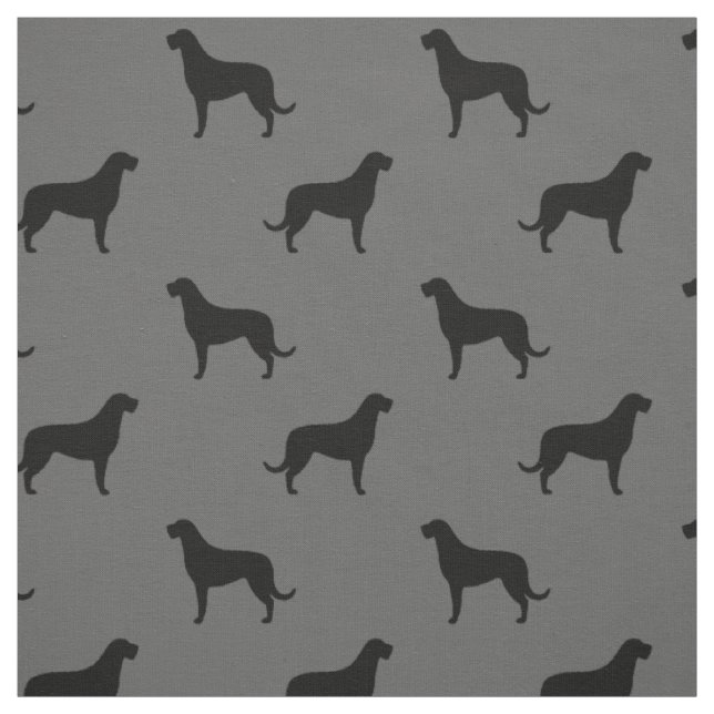 Tecido Irlandês Wolfhound Dog Raça Silhouettes Patterado (Modelo)