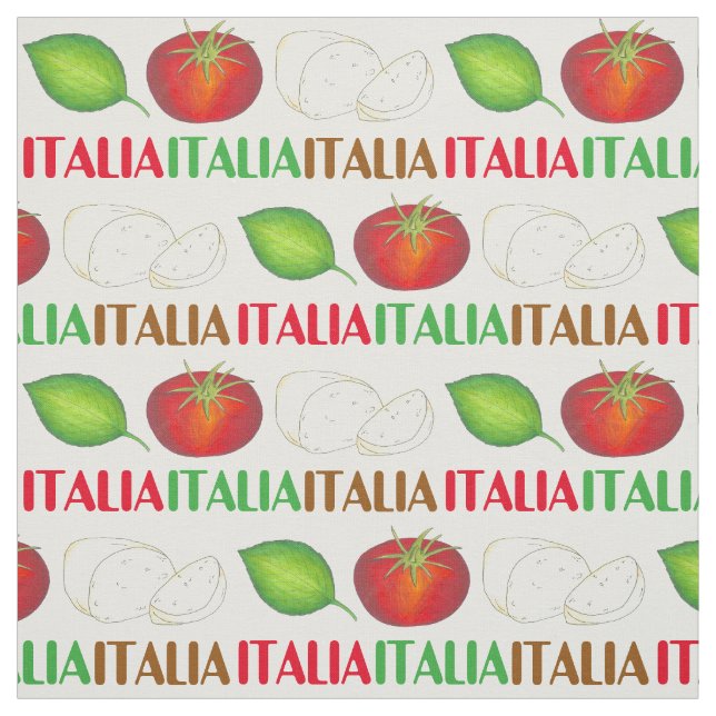 Tecido Italia Itália Mozzarella Queijo Tomato Basil Comid (Modelo)