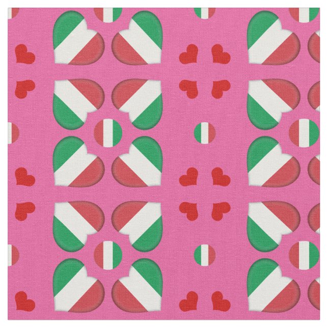 Tecido italiano de moda do Coração Flag & Italy (Detalhe)