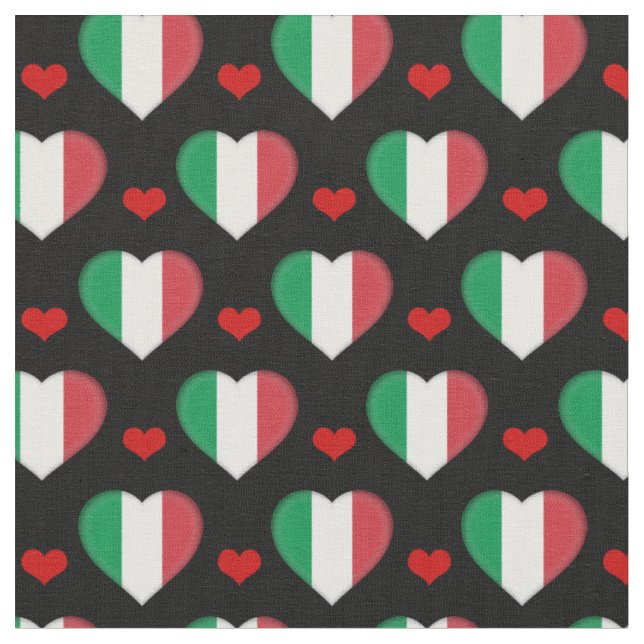 Tecido italiano de moda Flag & Red Heart /Itália (Detalhe)