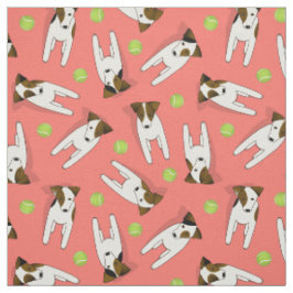 Tecido Jack Russell cachorros com tênis coral QUALQUER co