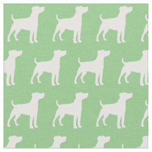 Tecido Jack Russell Terrier Dog Silhout Pet Sage Green