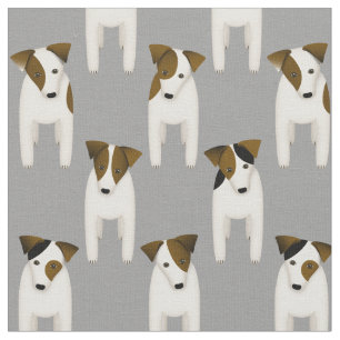 Tecido Jack Russell Terriers bons cachorros esperando