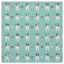 Tecido Jack Russell Terriers corações iluminam qualquer c