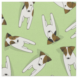 Tecido Jack Russell Terriers, padrão menta ou QUALQUER co