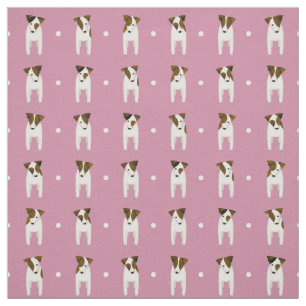 Tecido Jack Russell Terriers pinta ponto poeirento rosa q