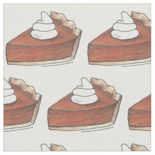 Tecido Janto de Ação de Graças Pumpkin Pie Slice Foodie