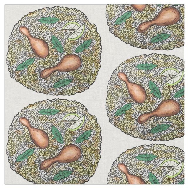 Tecido Janto de Comida de Arroz Misto Indiano (Chicken Bi (Detalhe)