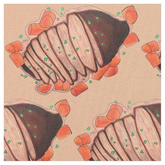 Tecido Janto de Férias de Comida Judaica de Brisket Brise (Detalhe)