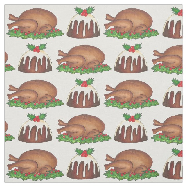 Tecido Janto de Natal Turquia Plum Pudim Comidas de Natal (Modelo)