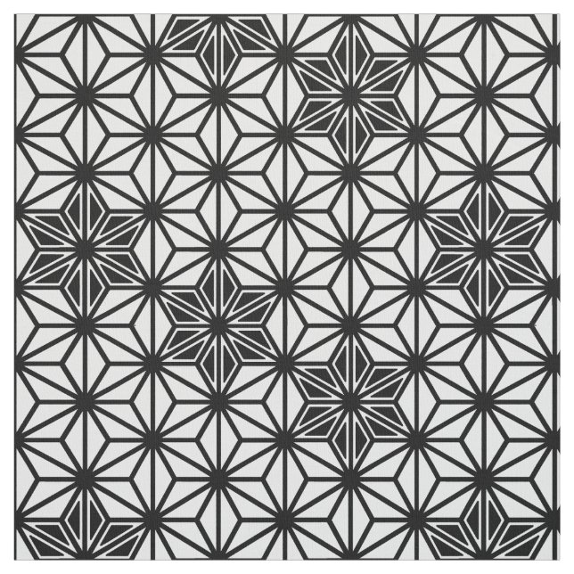 Tecido Japonês Asanoha ou teste padrão de estrela, branco (Modelo)