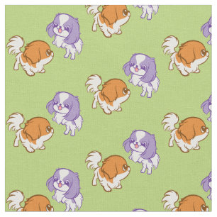 Tecido Japonês Frolicking Chin dos filhotes de cachorro