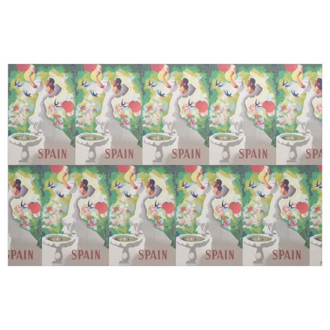 Tecido Jardim de Fiesta, Flores de Aves da espanha (Jarda)