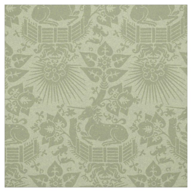 Tecido Jardim do Unicórnio Renascentista, Primavera Verde (Modelo)