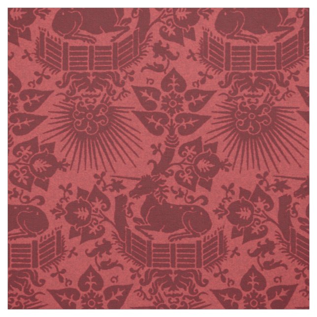 Tecido Jardim do Unicórnio Renascentista, Ruby (Modelo)