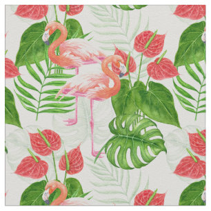 Tecido Jardim Flamingo