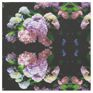 Tecido Jardim Hydrangea, rosa, azul, floral roxo