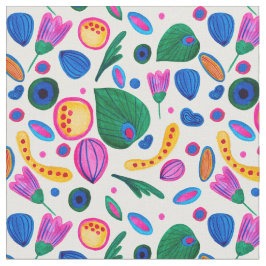 Tecido Jardín Botánico Abstracto Boho Maximalist