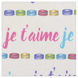 Tecido Je T'aime I Te Amo França Macaron Paery Francês