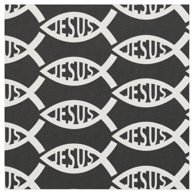 Tecido Jesus Christian Fish Pattern (Detalhe)