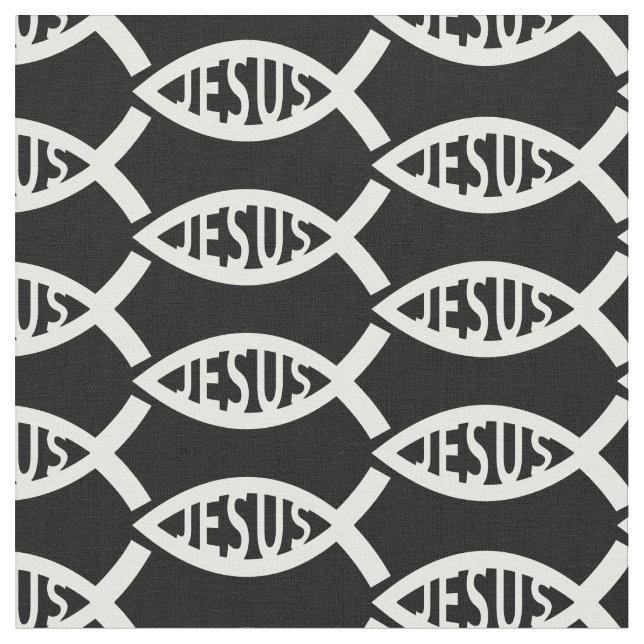 Tecido Jesus Christian Fish Pattern (Detalhe)