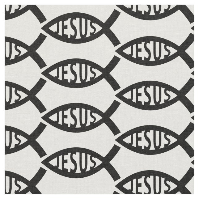 Tecido Jesus Christian Fish Pattern (Detalhe)