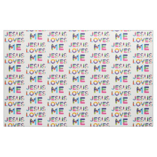 Tecido Jesus Me Ama Uma Arte Decorativa Colorida