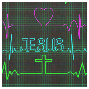 Tecido Jesus no meu coração Cardiograma do ritmo Médic