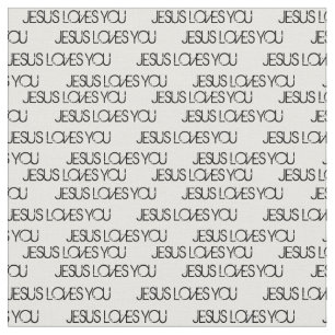 Tecido Jesus Te Ama Preto Grunge Font White