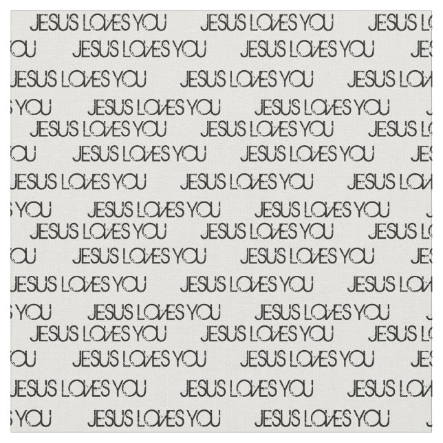 Tecido Jesus Te Ama Preto Grunge Font White (Detalhe)
