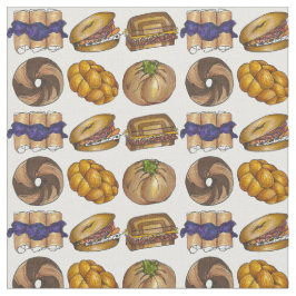 Tecido Jewish Deli Comida Bagel Knish Challah Blintz Pick