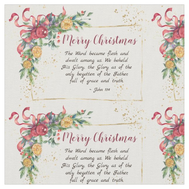 Tecido John 1:14 A palavra tornou-se Carne, Natal (Detalhe)