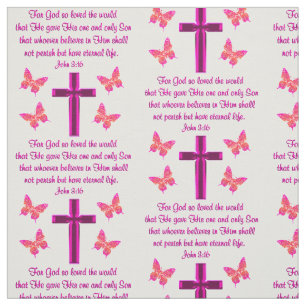 Tecido JOHN 3:16 DE FAITH PREENCHIU ATRAVÉS E DE B