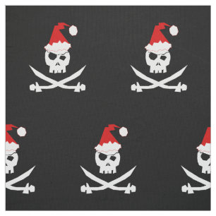 Tecido +{ Jolly Roger }+{ Papais noeis piratas }+