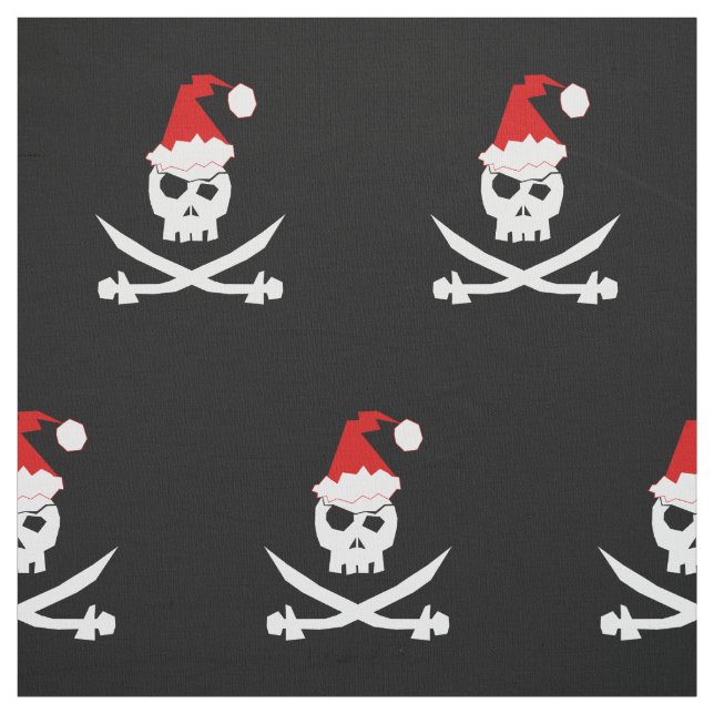 Tecido +{ Jolly Roger }+{ Papais noeis piratas }+ (Modelo)