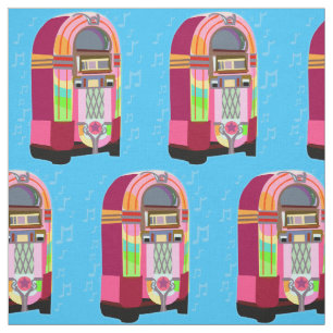 Tecido Jukebox do anos 50 do divertimento