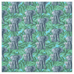 Tecido Jungle Safari Elephants