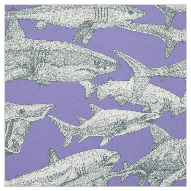 Tecido just sharks apatite lavender (Modelo)