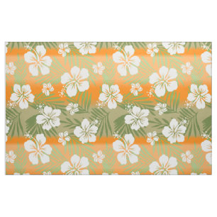 Tecido Kalani Tie Dye Blend Tropical Hibiscus - Orange