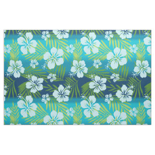 Tecido Kalani Tie Dye Blend Tropical Hibiscus - Teal