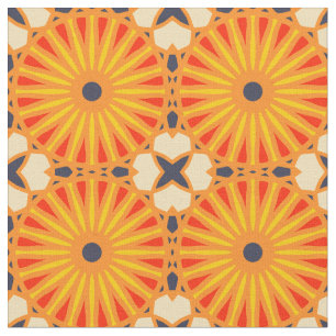 Tecido Kaleidoscope Roda Padrão P Azul Escuro Amarelo