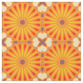 Tecido Kaleidoscope Roda Padrão P Tijolo Vermelho Amarelo