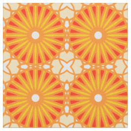 Tecido Kaleidoscope Roda Padrão P Vermelho Branco Amarelo