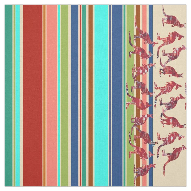 Tecido Kangaroos & Stripes Patterno + suas ideias (Modelo)